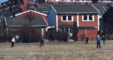 Children playing cricket
